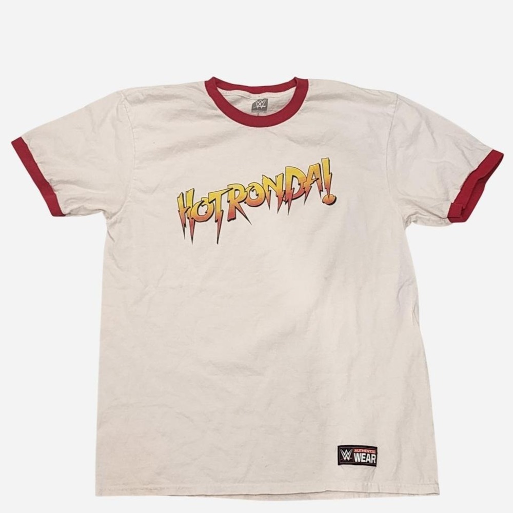 White and red WWE Hot Ronda Ringer WWE t-shirt Size large